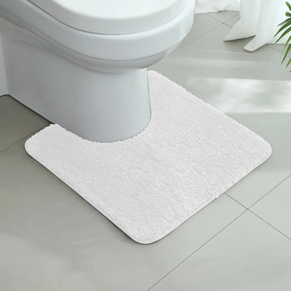 U-Shaped Thick Plush Bathroom Mat Absorbent Non-Slip Toilet Rug Bathtub Entrance Floor Carpet Home Decor