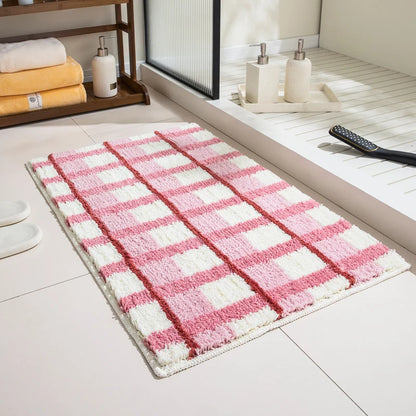 Bathroom Door Mat Absorbent Quick-Dry Foot Rug Non-Slip Toilet Bedroom Dopamine Imitation Cashmere Carpet Home Decor