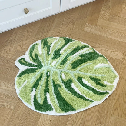 Monstera Leaf Tufted Non-Slip Rug