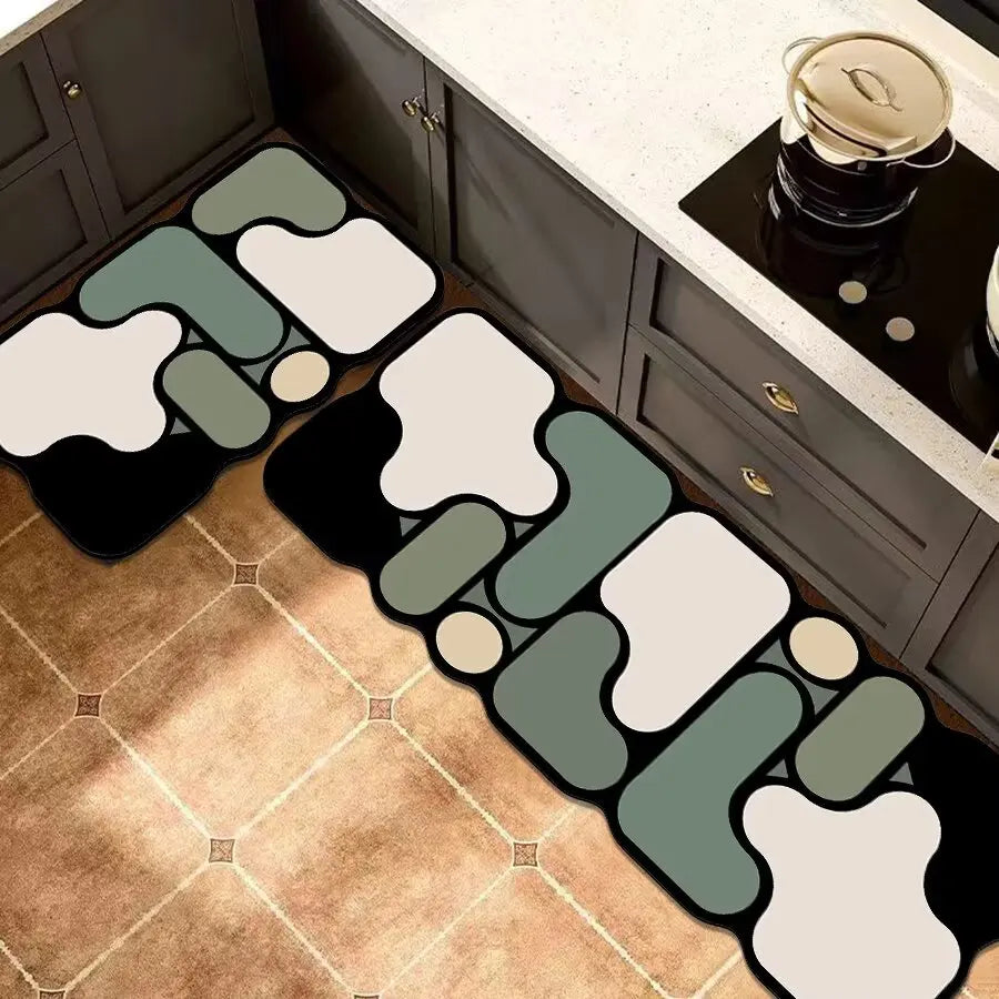 Cuttable non-slip absorbent kitchen mat