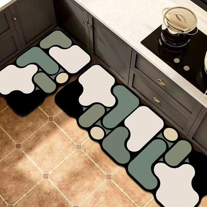 Cuttable non-slip absorbent kitchen mat
