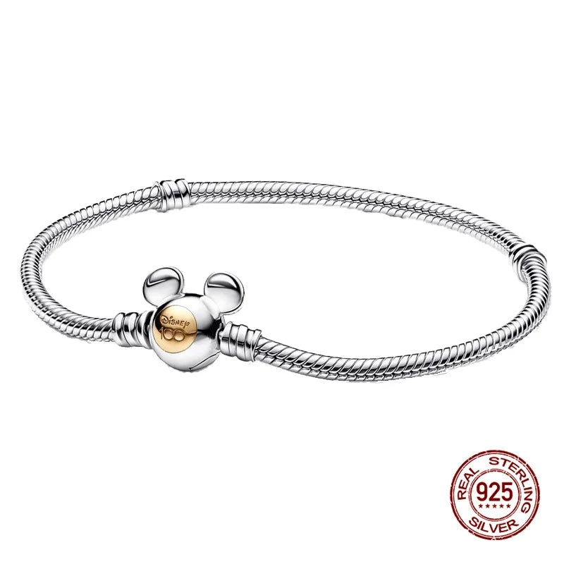 Disney S925 Sterling Silver Charm Beads For Women Bracelet