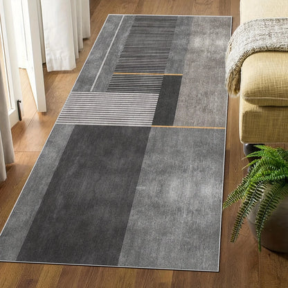 VIKAMA Minimalist Geometric Easy-Care Area Rug