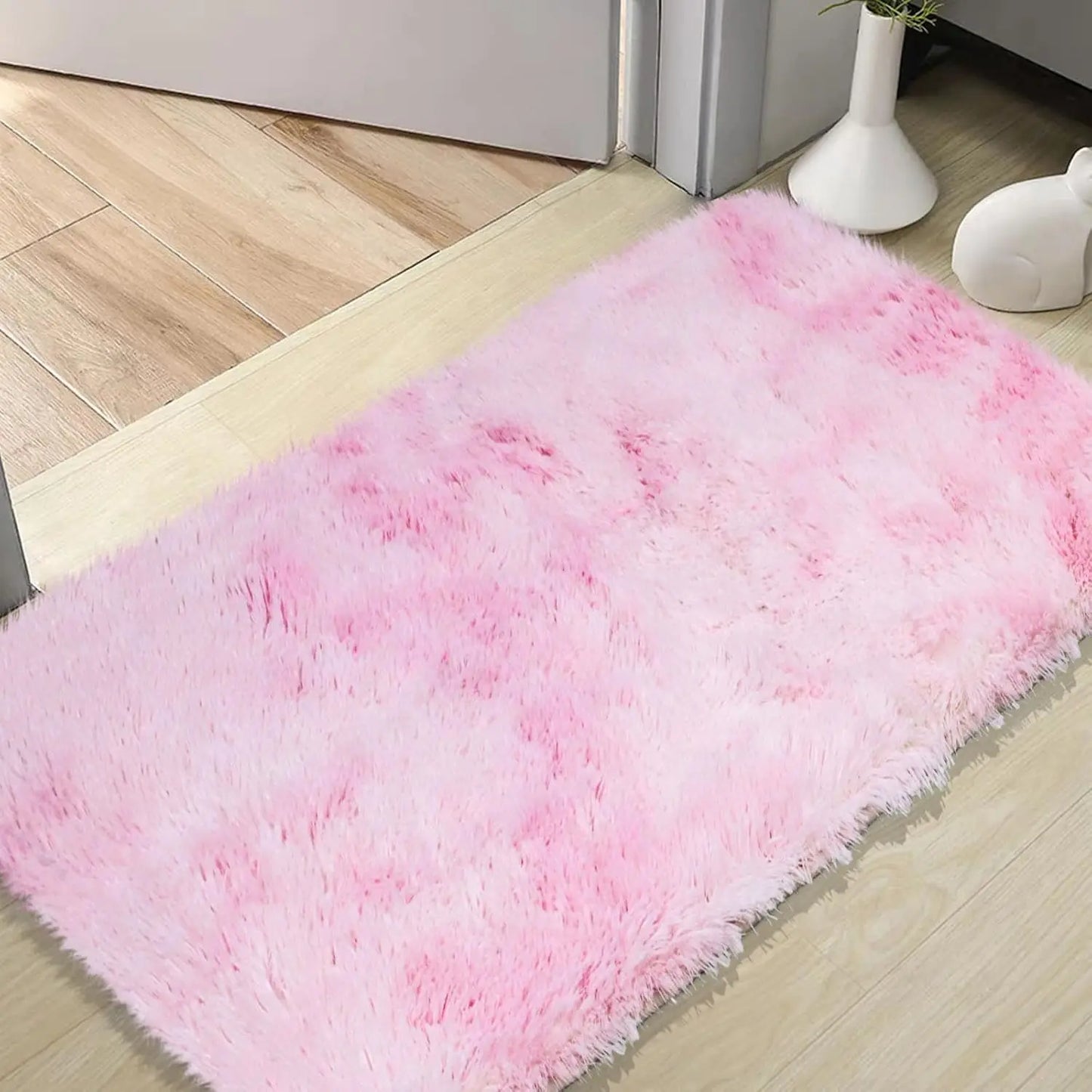 VIKAMA Silk Wool Tie-Dye Rug Non-Slip Washable Bedroom Living Room Kids Carpet Home Decor