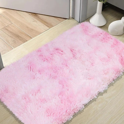 VIKAMA Silk Wool Tie-Dye Rug Non-Slip Washable Bedroom Living Room Kids Carpet Home Decor