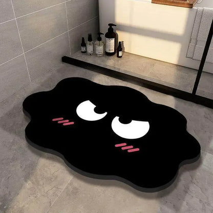 VIKAMA Soot Sprite Diatomite Bath Mat Quick-Dry Non-Slip Absorbent Bathroom Rug Home Decor