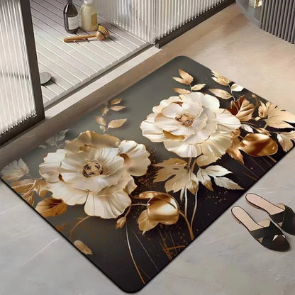Quick-dry non-slip bath door mat
