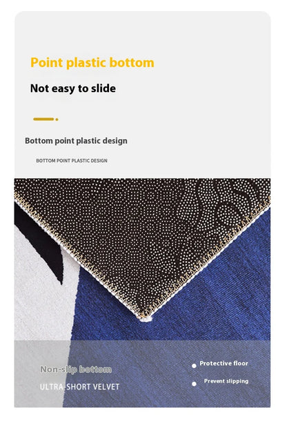 VIKAMA Scandinavian Office Carpet Non-Slip Stain-Resistant Wheelchair Study Floor Mat Home Decor
