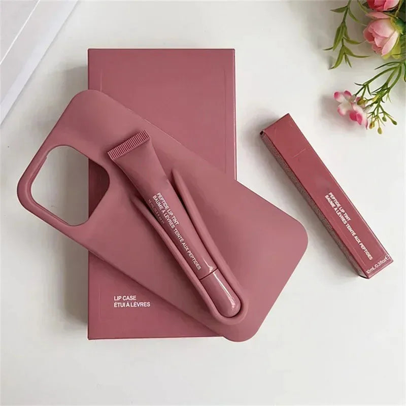 Rhode Lip Gloss Gift Set iPhone Case – Silicone Cover with Lipstick & Box