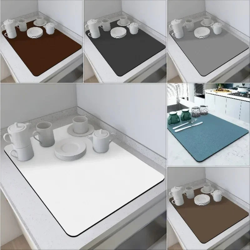 VIKAMA Solid Color Absorbent Kitchen Countertop Mat