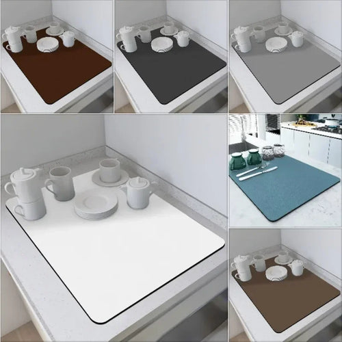 VIKAMA Solid Color Absorbent Kitchen Countertop Mat