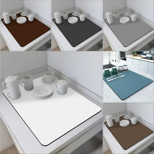 VIKAMA Solid Color Absorbent Kitchen Countertop Mat