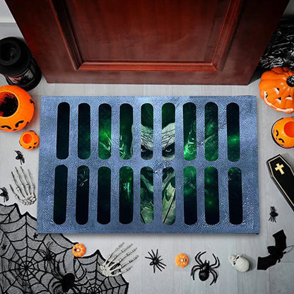 VIKAMA Halloween Clown Trap Rug 3D Illusion Non-Slip Bathroom Entrance Mat Home Decor
