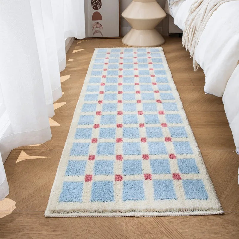 VIKAMA Colorful Geometric Striped Carpet Soft Faux Cashmere Living Room Bedroom Floor Mat