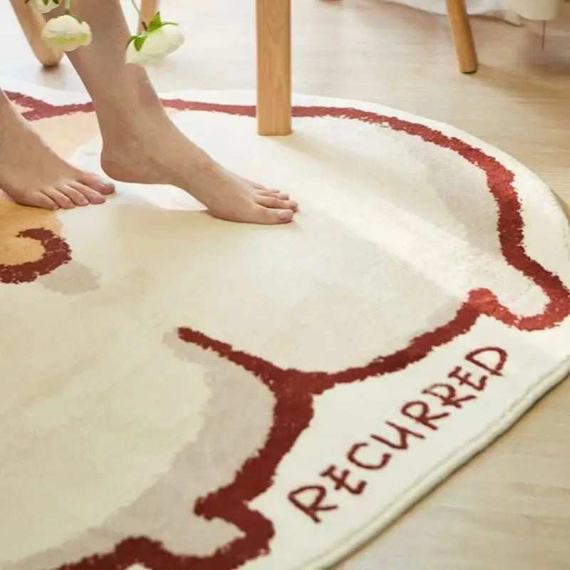 Cartoon Corgi Cashmere Bath Mat Absorbent Non-Slip Toilet Floor Rug Home Decor