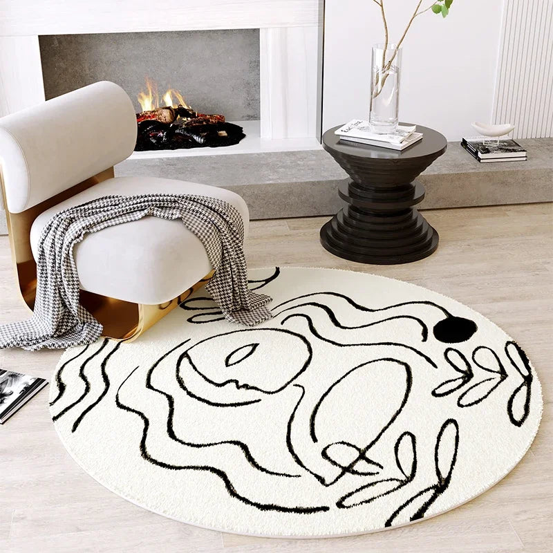 Fluffy Soft Light Luxury Round Plush Area Rug