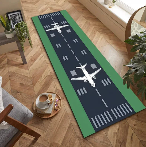 Airport Runway Aviation Kids Rug