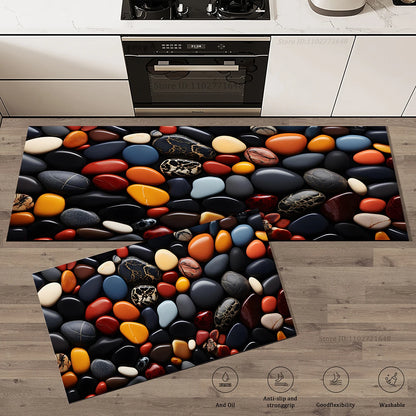 Pebble Pattern Floor Mat High Quality Non-Slip Absorbent Kitchen Entrance Doormat Waterproof Washable Living Room Carpet Home Decor