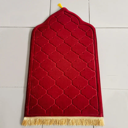 Flannel Prayer Mat Non-Slip Soft Portable Worship Rug Travel Ramadan Gift