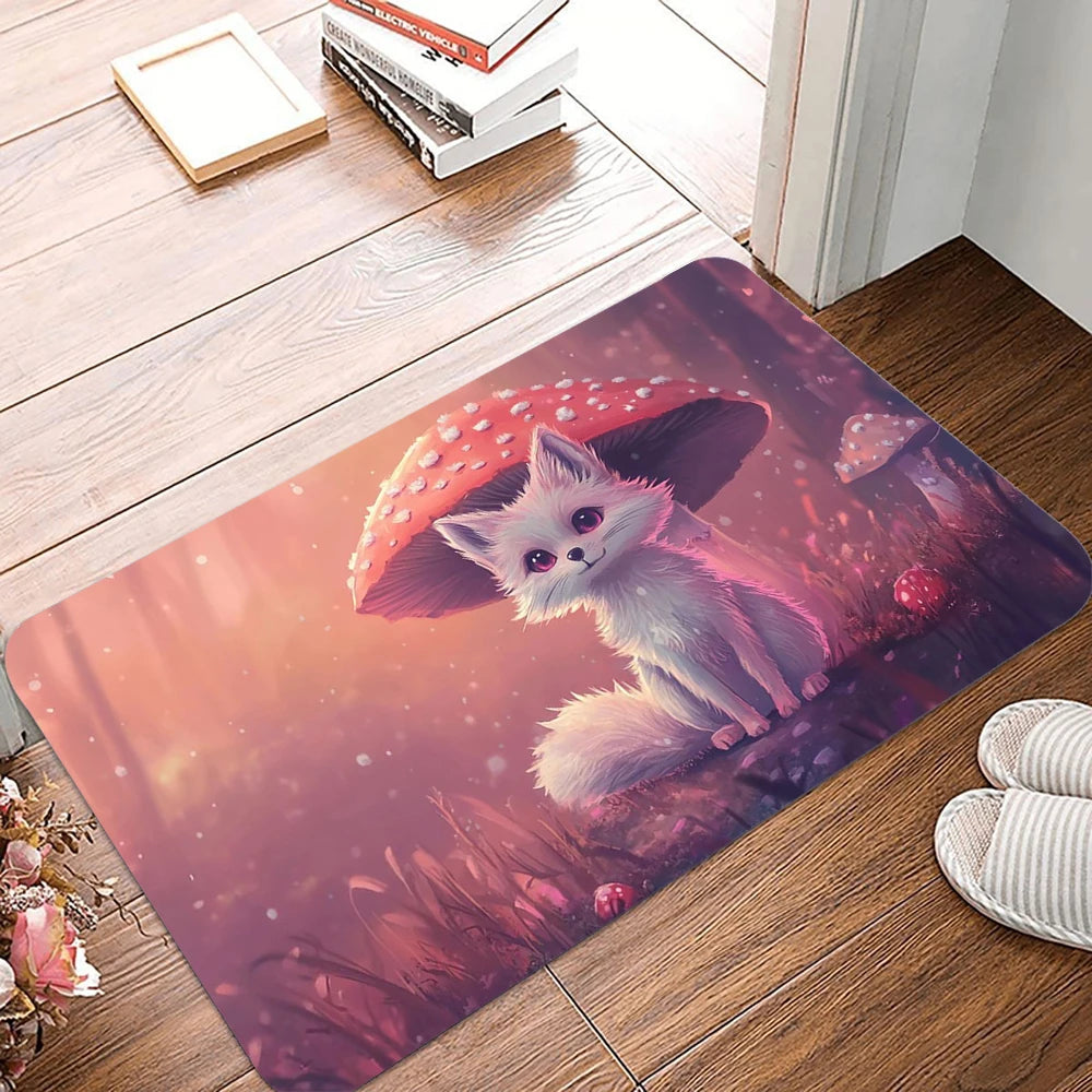 VIKAMA Mushroom Fox Non-Slip Doormat