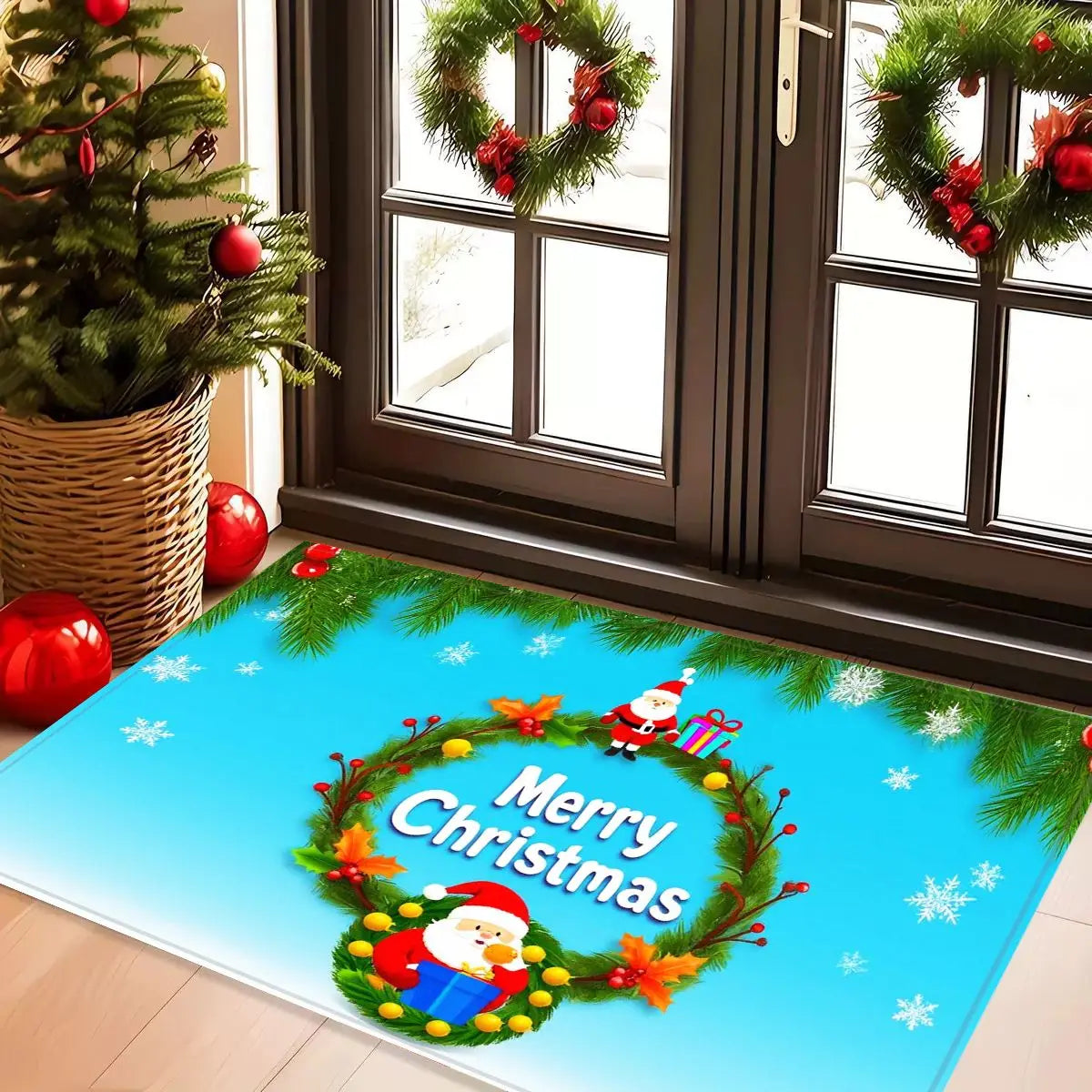 VIKAMA Christmas Santa Anti-Slip Absorbent Mat