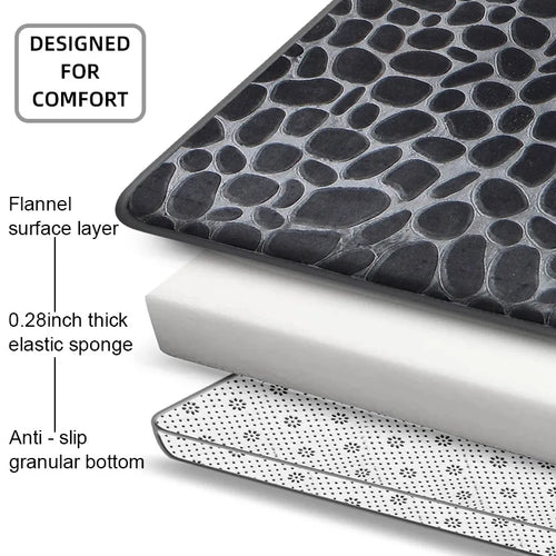 1pc Anti-Slip Cobblestone Floor Mat for Bathroom, and Absorbs Water and Reduces Slips and Falls