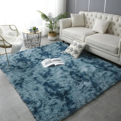 VIKAMA Tie-Dye Plush Carpet Soft Fluffy Non-Slip Kids Room Crawling Mat