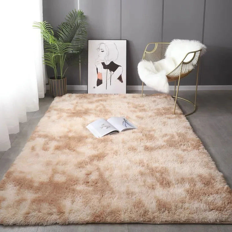 FORSWAN Gray Plush Velvet Area Rug
