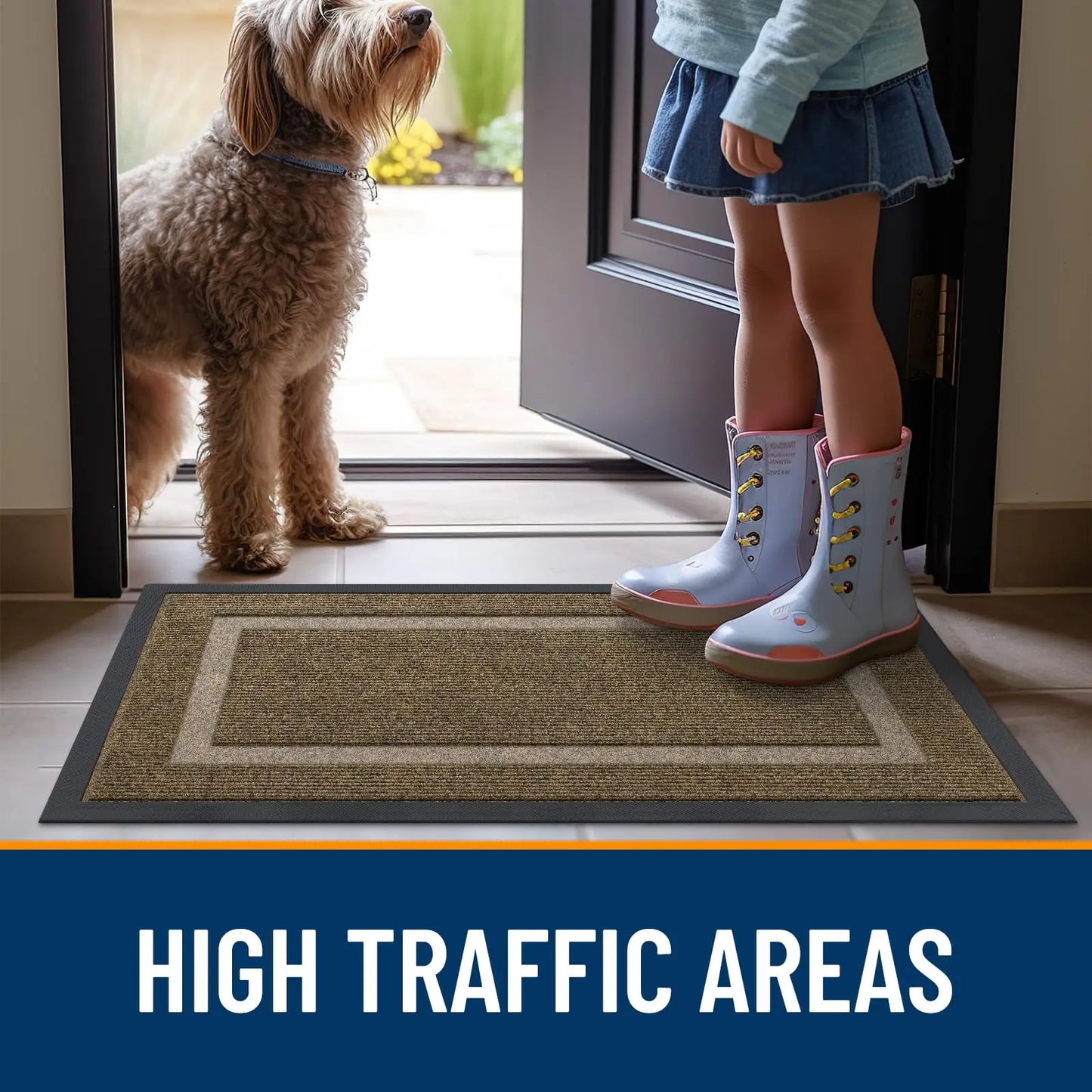 Olanly Waterproof Rubber Low Profile Doormat