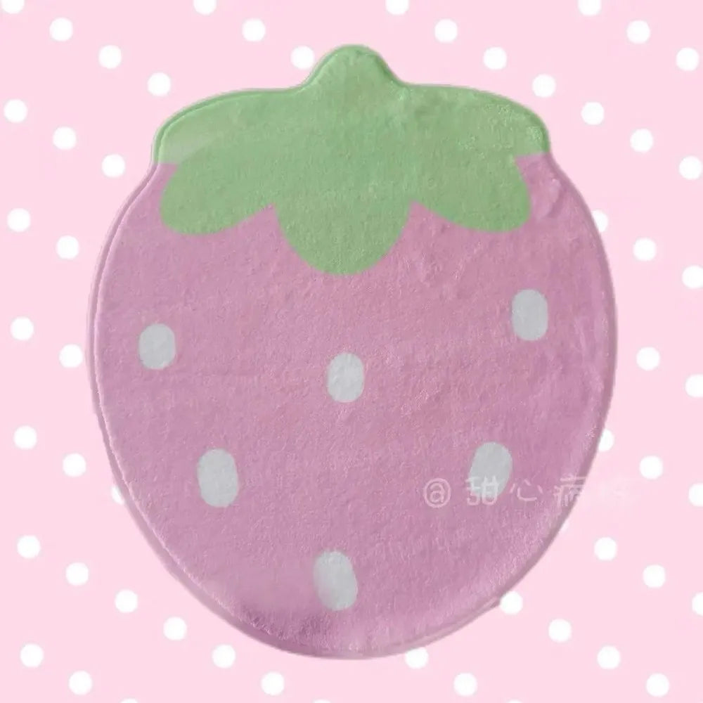 VIKAMA Fluffy Strawberry Shaggy Area Rug