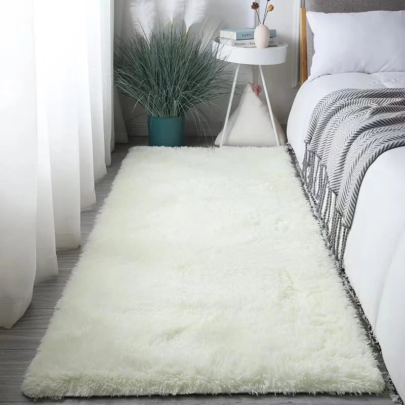 VIKAMA Silk Wool Bedroom Rug Women’s Room Floor Mat Carpet Sleeping Room Decor