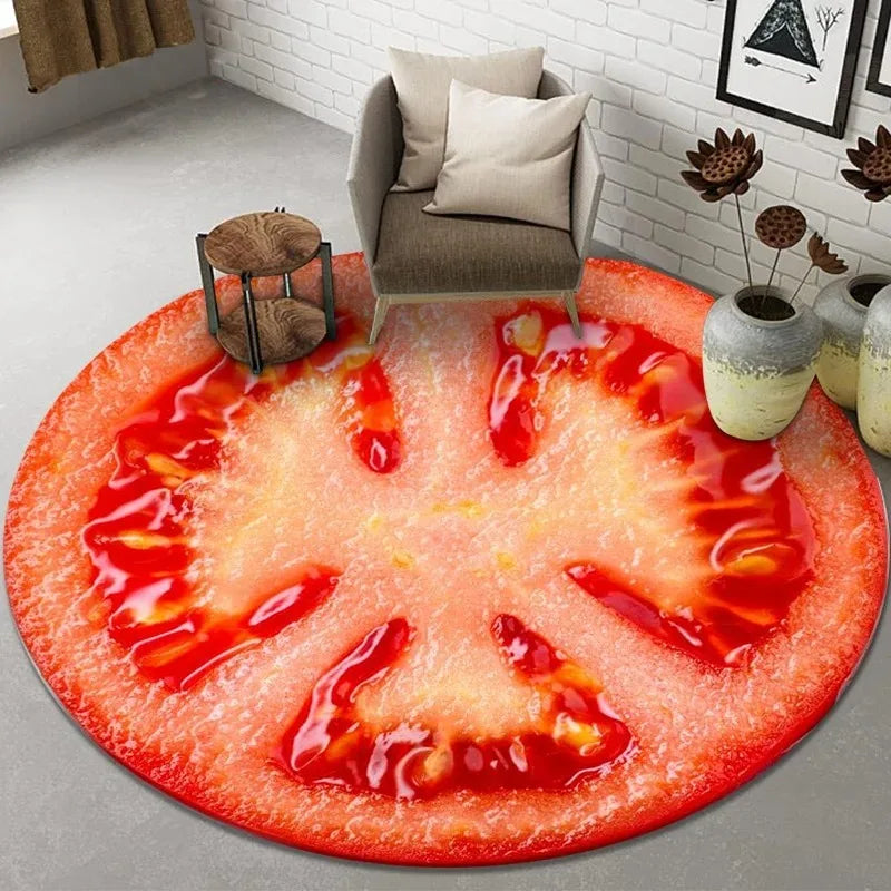 VIKAMA Round Fruit Pattern Area Rug