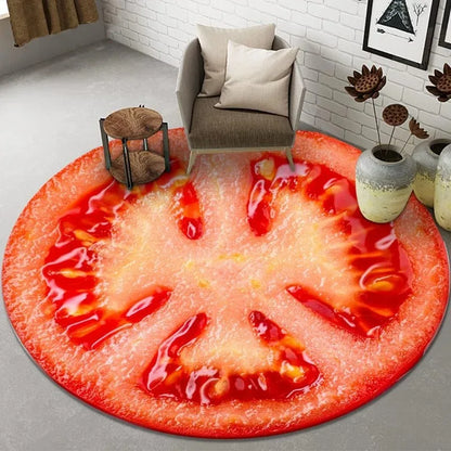 VIKAMA Round Fruit Pattern Area Rug