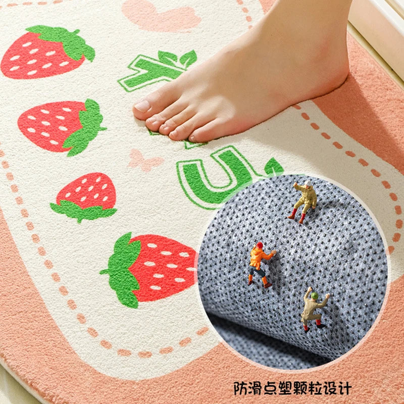 Small Fresh Floral Absorbent Non-Slip Floor Mat