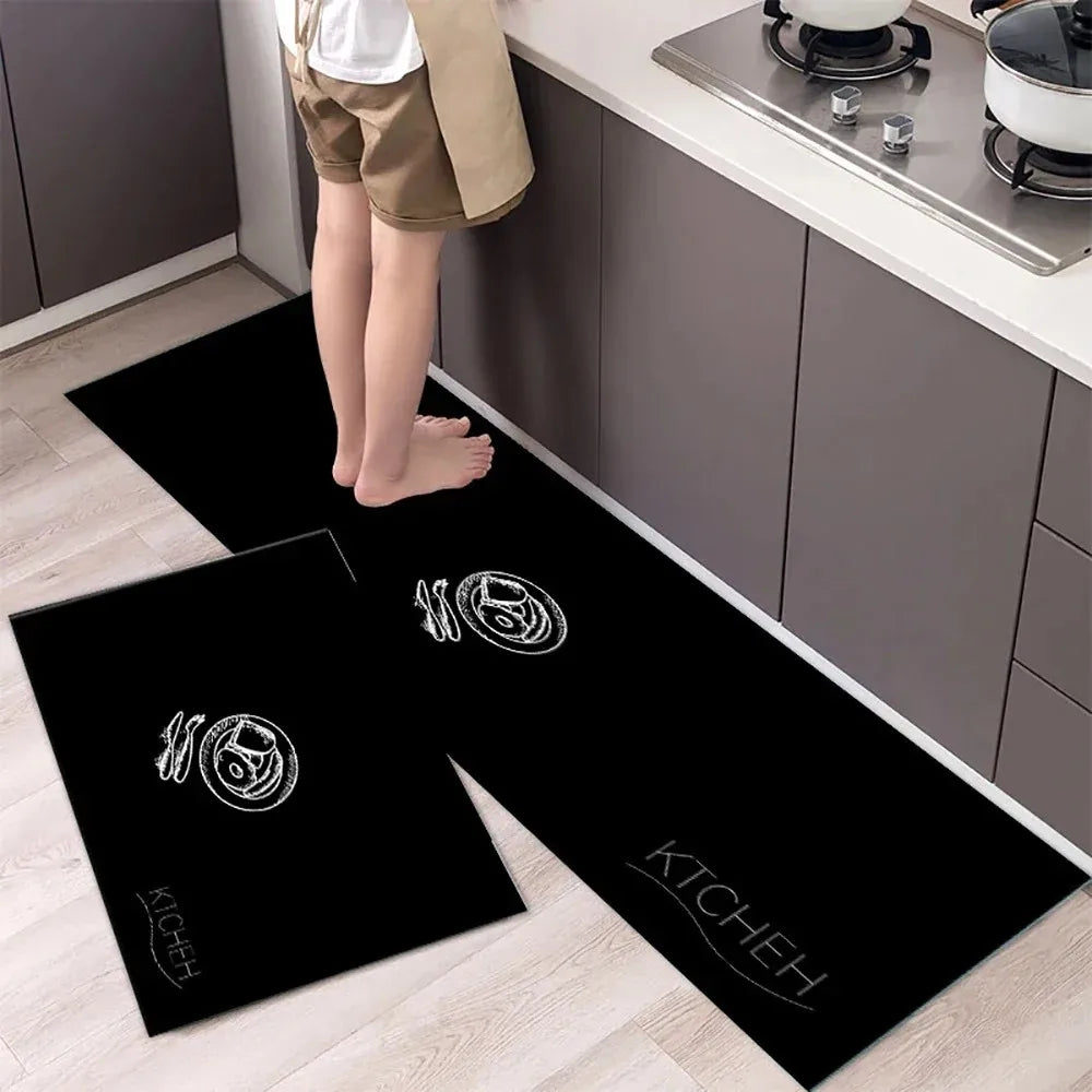 VIKAMA Modern Minimalist Personalized Bathroom Kitchen Doorway Durable Soft Carpet Non-slip Dirty Resistant Home Decoration