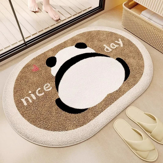 Panda cartoon absorbent non-slip bath mat
