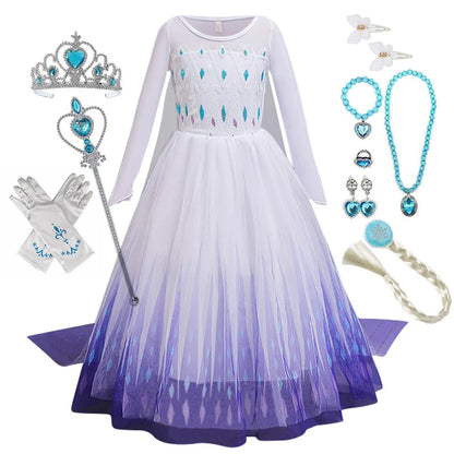 Disney Frozen 2 Elsa Princess Costume Dress For Girls
