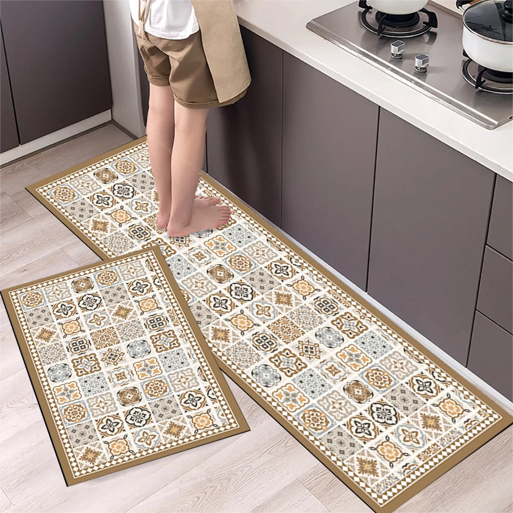VIKAMA Kitchen Oil-Resistant Floor Mat Absorbent Quick-Dry Non-Slip Bathroom Doormat