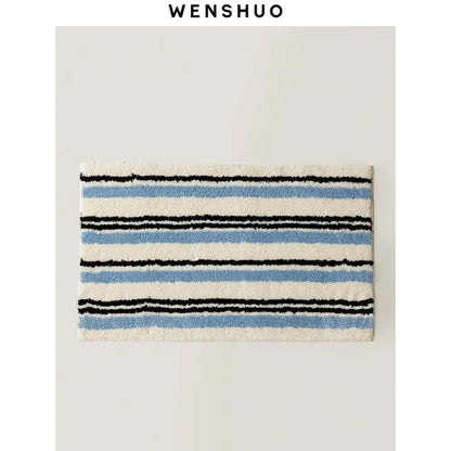 VIKAMA Korean-Style Soft Shaggy Rug: Slip-Resistant, Water-Absorbent, and Washable Bathroom and Entryway Decor Rug