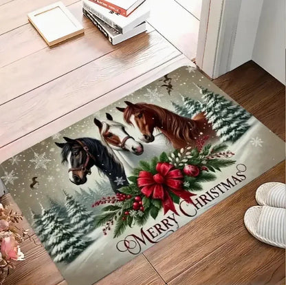 Christmas Candy House Snowflake Doormat