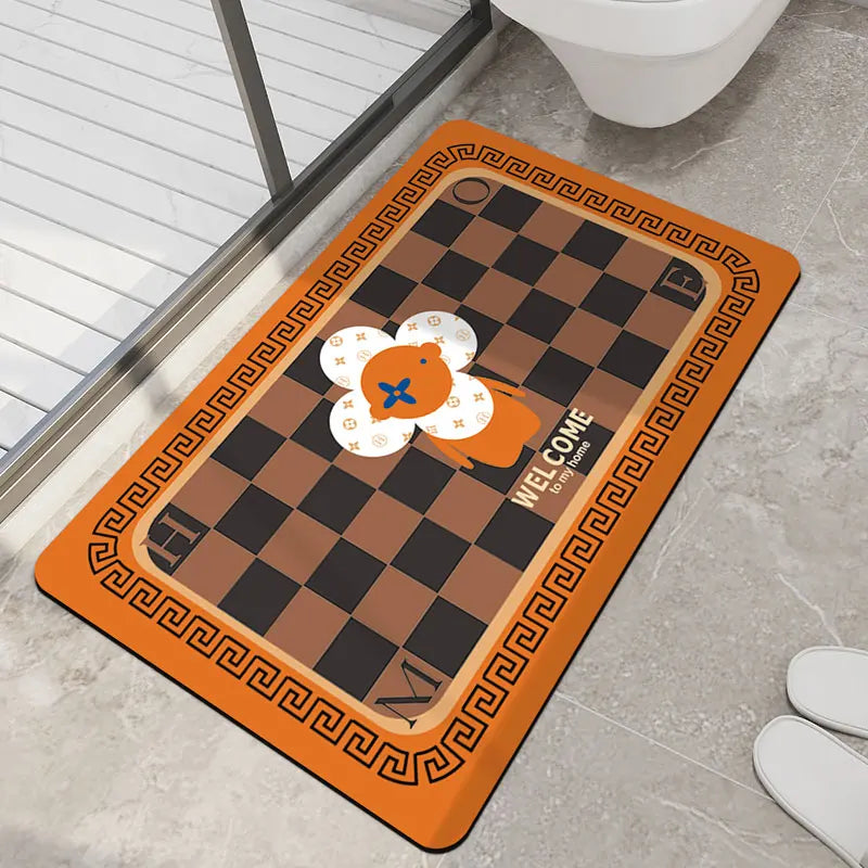 Luxury non-slip absorbent toilet mat