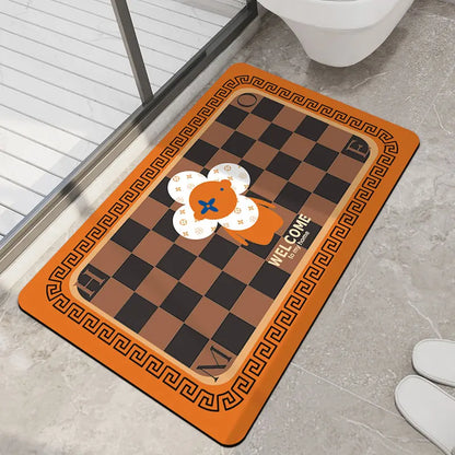 Luxury non-slip absorbent toilet mat