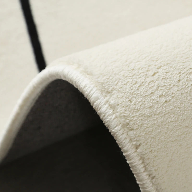 Modern Luxury Black & White Plush Washable Area Rug