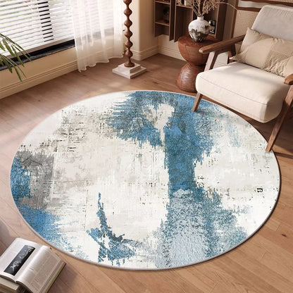 Modern Abstract Round Soft Washable Area Rug