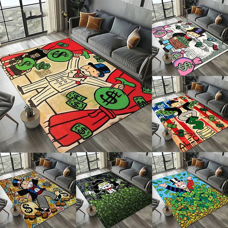 3D Monopoly Dollar Game Area Rug