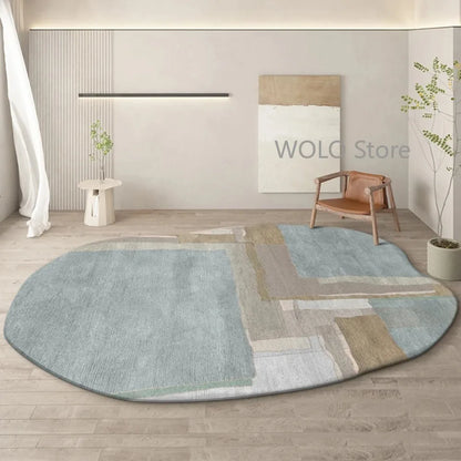 Cream Irregular Soft Fluffy Area Rug