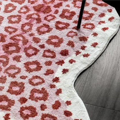 VIKAMA Cartoon Leopard Plush Soft Area Rug