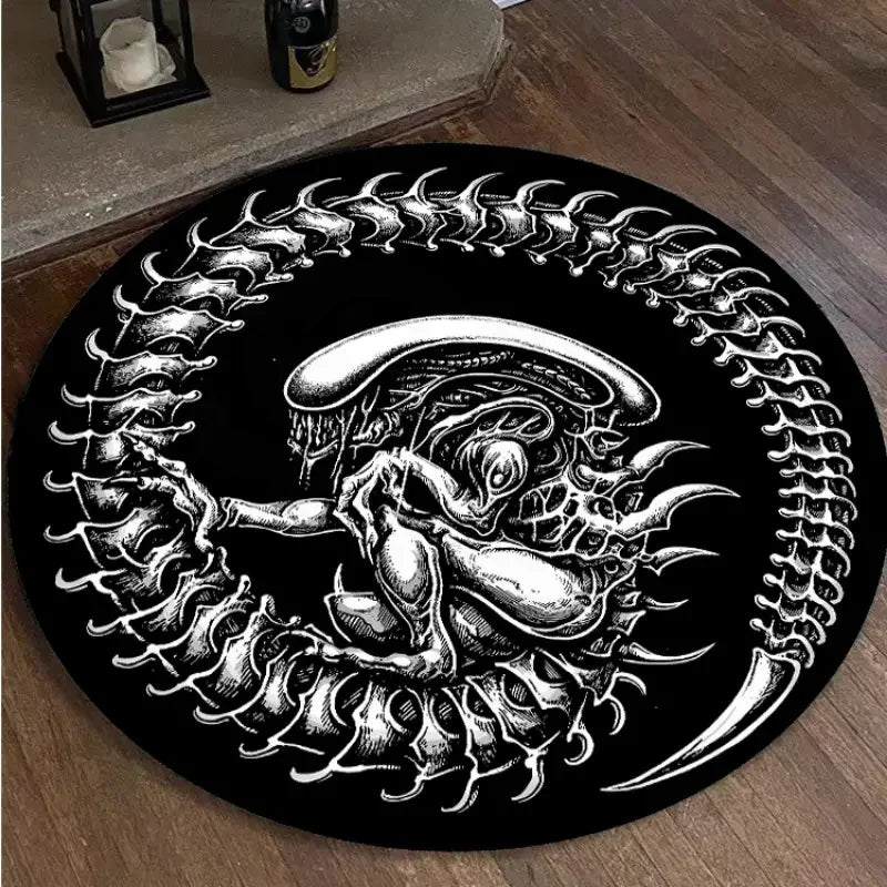 Horse Print Round Area Rug Non-Slip Machine Washable Carpet Bedroom Living Room Laundry Room Home Decor