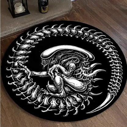 Horse Print Round Area Rug Non-Slip Machine Washable Carpet Bedroom Living Room Laundry Room Home Decor