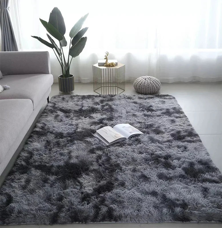VIKAMA Minimalist Solid Color Shaggy Fluffy Area Rug